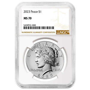 2023 $1 Peace Silver Dollar NGC MS70 Brown Label
