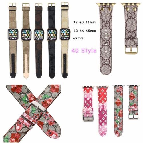For Apple Watch Series 9 8 7 6 Luxury Leather Watch Band Strap 38 40 41 42 44mm