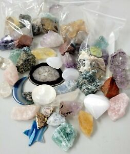 Random Crystals Lot, Assorted Mixed Gemstones, Bulk Rough & Tumbled Stones