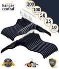 Black Recycled Plastic Non Slip Sweater Garment Hangers, 19 Inch, 100 Pack