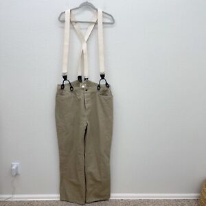 Frontier Classic Oldwest Styles USA Made Khaki Button Fly Suspender Pants Men 42