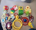 Vintage Collectible Baby & Toddler Toy Bin Lot Of Links Shapes Push Car Rattles