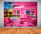Pink Barbie House Backdrop Girls Birthday Party Photo Background Banner Props