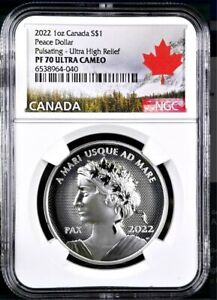 2022 CANADA PULSATING PEACE DOLLAR NGC PF70 ULTRA HIGH RELIEF