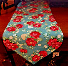 Table Runner Vintage Floral Turquoise Pioneer Woman Fabric Made New 32