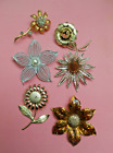 Lot of Vintage Flower Brooches--Sarah Coventry--Animal Rescue Donation