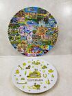 Disney Collectors Plates Plastic Disney Parks Magic Kingdom Map And Frontierland