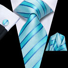 Hi-Tie Silk Paisley Necktie and Pocket Square Cufflinks Set Wedding Party
