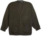NWT 1X 1X Big Brown Mocha Heather Premium Cable Knit Cardigan Button Up Sweater