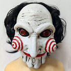 Billy Jigsaw Saw Movie Mask Puppet Costume Halloween Scary Game Latex White Mask