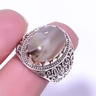Gift For Her 925 Solid Sterling Silver Natural Montana Agate Jewelry Ring Size 8