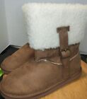 C Label Women's Boots Size 8.5 Cupcake 104 Tan Suede Winter Boots New In Box!
