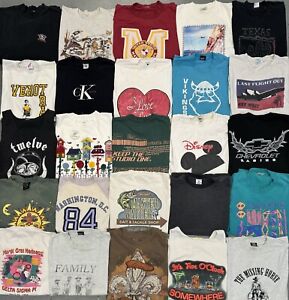 Vintage & Modern Wholesale T-shirt Lot 25 Items Reseller 90s 00s Bundle APR10-1