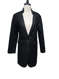 Super Soft Black Trench Coat Over Coat Size Small