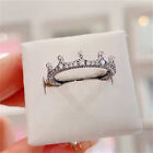 New 100% Authentic 925 Silver Clear Sparkling Crown Ring Size 5 6 7 7.5 8.5
