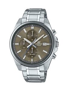 Casio Edifice Chronograph Silver Stainless Steel Men's Watch 43MM EFV610D-5CV