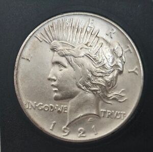 1921 Peace High Relief 90% Silver Dollar $1 ~ Rare, Key Date  AU Higher Grade!