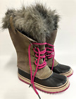 SOREL Joan of Arctic Pebble/Deep Blush Winter Waterproof faux fur boots Sz 6