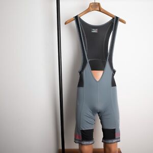 CAMPAGNOLO Men's Bib Shorts Size L Gray Quick-Dry Breathable Made in Italy