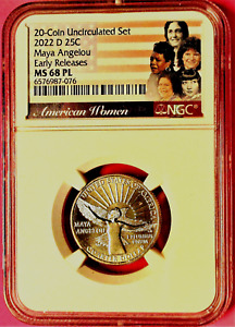 2022 D NGC MS 68 PL *MAYA ANGELOU* AMERICAN WOMEN QUARTER! EARLY RELEASES!
