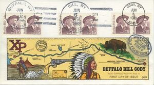 #2177 Buffalo Bill Cody  FDC Hand-Painted Collins color cachet...Perfect!!!