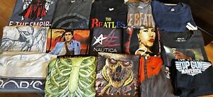 Reseller Bundle Lot of 15 Graphic T-Shirts Wholesale Band Horror Vintage Modern