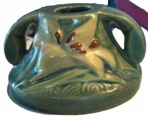 New ListingVintage Roseville Pottery 1946 Zephyr Lily #1162 Candlestick Teal Green A14