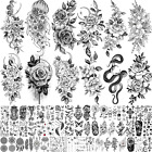 64 Sheets Long Lasting Flower Temporary Fake Tattoos for Women Arm Neck