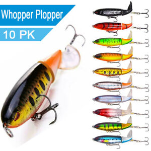 10ps Fishing Lures bait Whopper Plopper Topwater Floating Rotating Tail for Bass