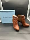 Antonio Melani Ankle Boots Pointed Toe High Heels Booties Leather Brown Size 11M