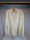 Vintage H Bar C Ranchwear Pearl Snap Button Shirt Long Sleeve Beige
