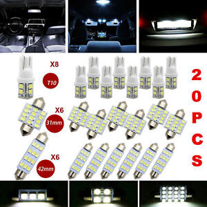 20Pcs Car Interior White combo LED Light bulbs Map Dome Door Trunk License Plate (For: More than one vehicle)