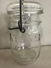 Vintage Atlas E-Z Seal Pint Canning Jar With Wire Bail And Glass Lid #13-5