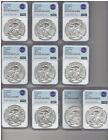 Lot of 10 2023 Silver American Eagles - All NGC MS70 Premier Select