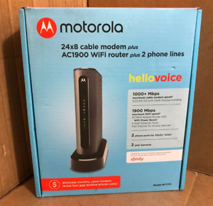 Motorola 24X8 Cable Modem Plus AC1900 Wi-Fi Router plus Voice**
