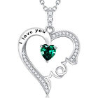 Elegant Cubic Zirconia 925 Silver Filled Necklace Pendant Mom Mother's Day Gift