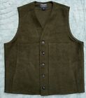 Filson Mackinaw Vest Mens L Large Made In USA 100% Virgin Wool Forest Green