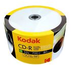 50 Kodak Blank 52X CD-R CDR White Inkjet Hub Printable 700MB Media Disc