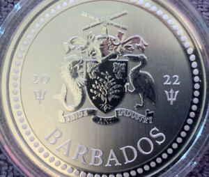 2022 Barbados 1 oz .999 Fine Silver Trident in Capsule
