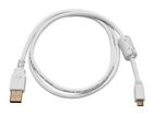 Monoprice USB-A to Micro B 2.0 Cable - 5-Pin, 28/24AWG, Gold Plated, White, 3ft