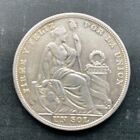 1924 Peru Un Sol Large Silver Crown Sized Coin In Beautiful condition!