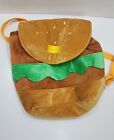 Burger Bag School Book Plush Shoulder Backpack Lined Adjustable Straps