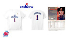 Vintage 90s Basketball Team Player Number Jersey White T-Shirt Sizes S-3XL