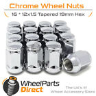 Wheel Nuts (16) 12x1.5 Chrome for Daewoo Tosca 07-13 on Aftermarket Wheels