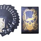 2 Decks of Gold Playing Cards, Waterproof Plastic Poker Cards Black- Gold Skull