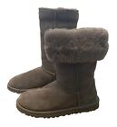 Ugg Women's Classic Tall 5815 Gray  Suede Shearling Mid-Calf Snow Boots Sz US 6