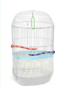 Bird Cage Cover Seed Catcher Cylinder Pocket Style Guard Tulle