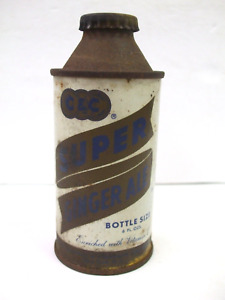 Vintage 1950's 60's -  C & C Super Ginger Ale 6 FL OZ Cone Top Soda Can N.Y.