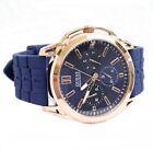 GUESS Watch Men's Wristwatch Vertex W1177G4 Silicone Blue Rose Gold New