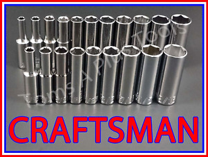 CRAFTSMAN HAND TOOLS 20pc Deep 1/4 SAE METRIC MM 6pt ratchet wrench socket set